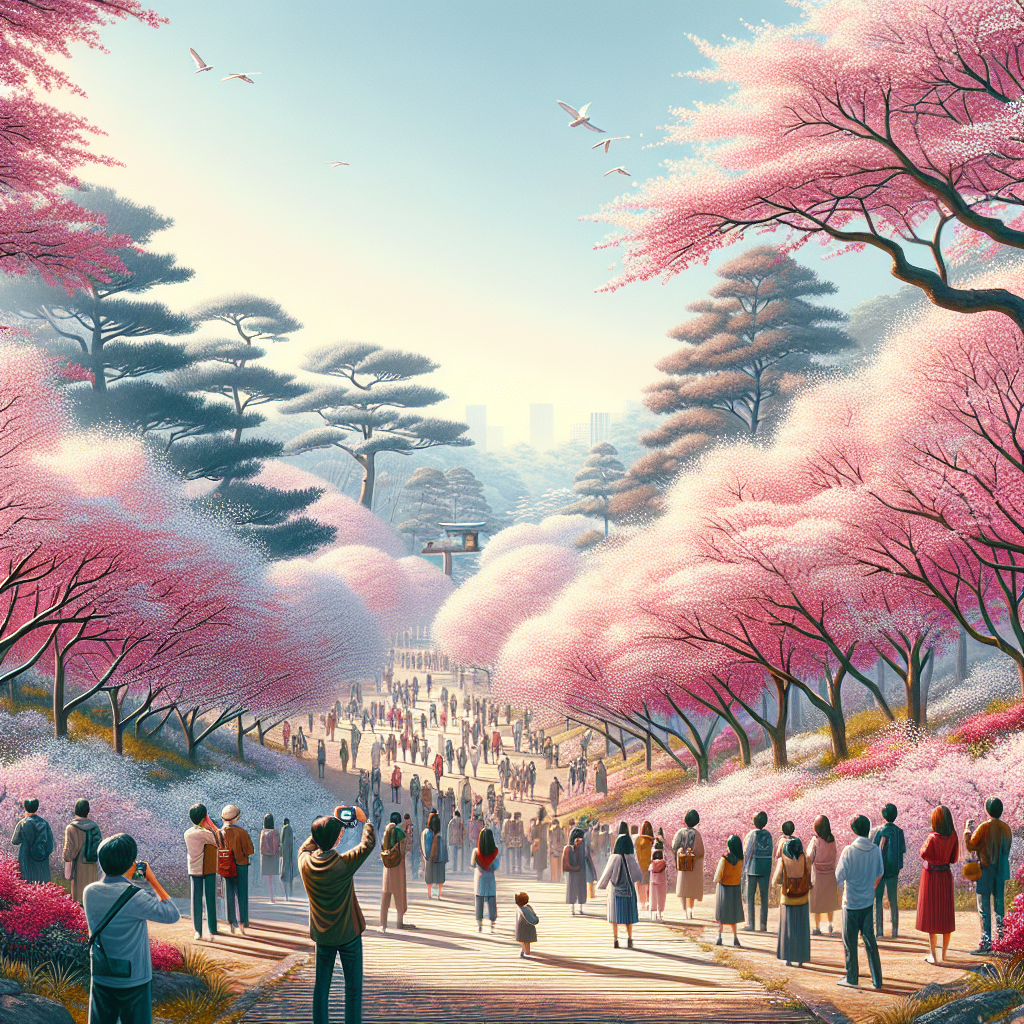 A timeline showing the cherry blossom bloom across Japan.