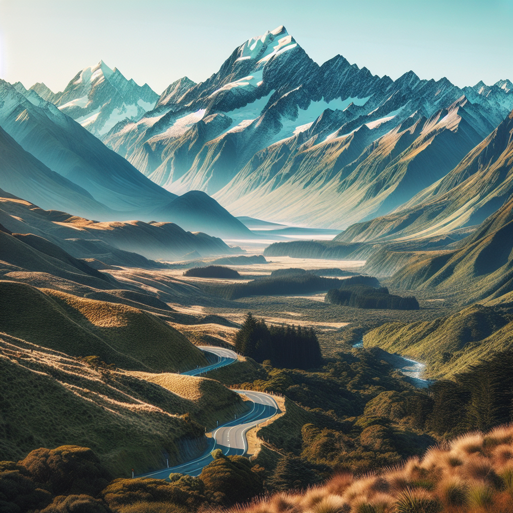 Breathtaking mountains in New Zealand