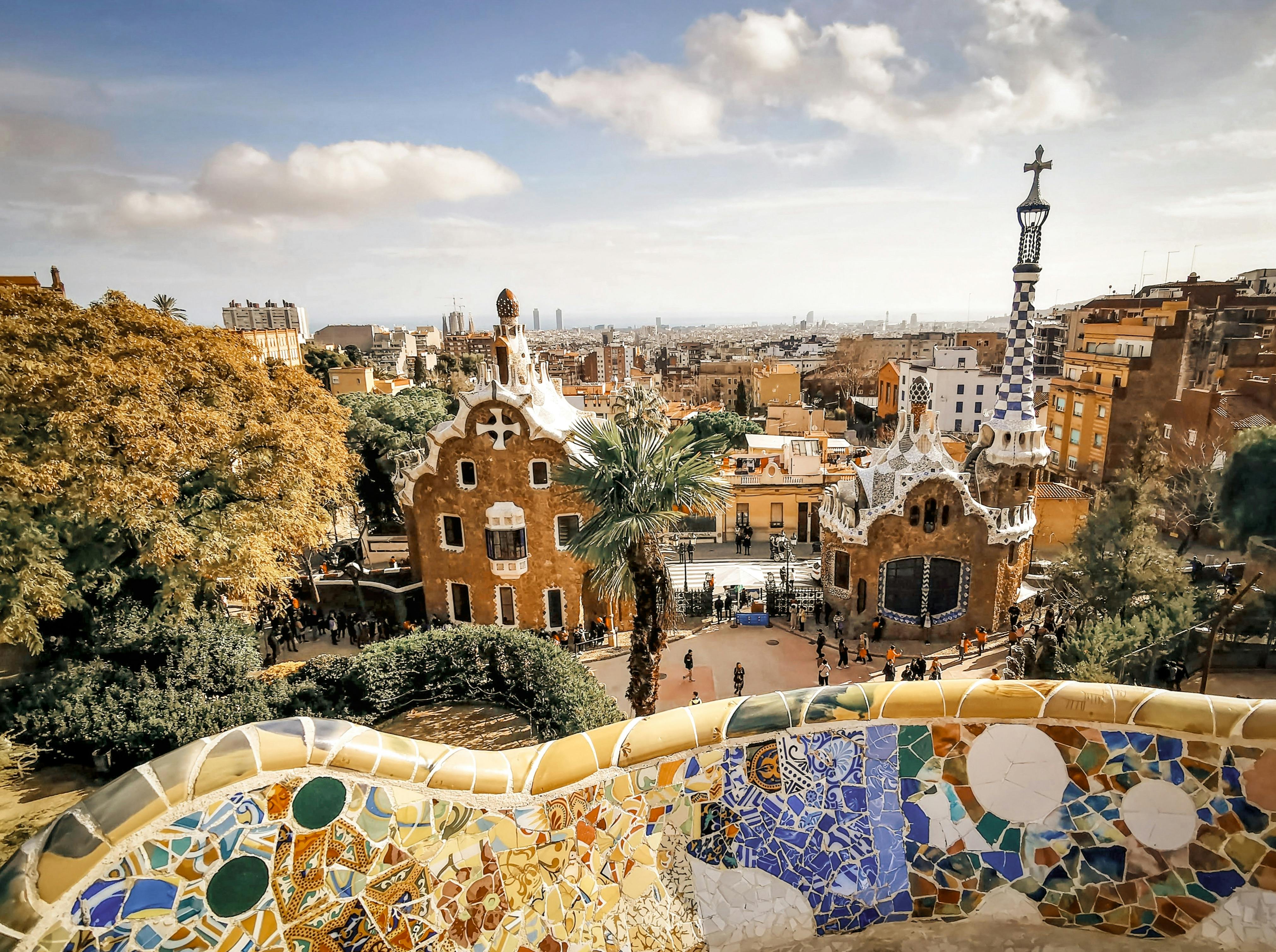 The colorful mosaics of Park Güell.